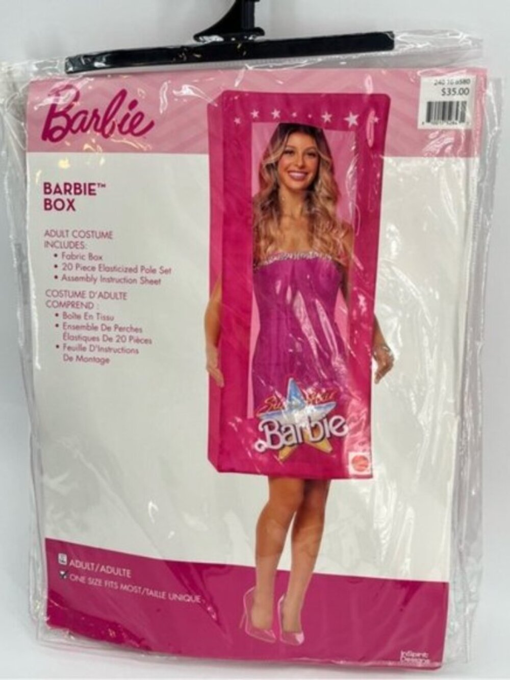 NIB Super Star Barbie Box Halloween Costume - Adult One Size Fits Most